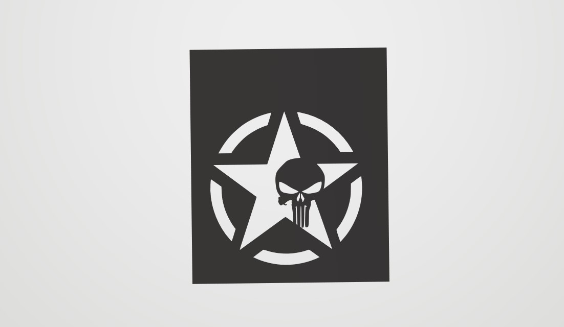 Printable Punisher Skull Stencil